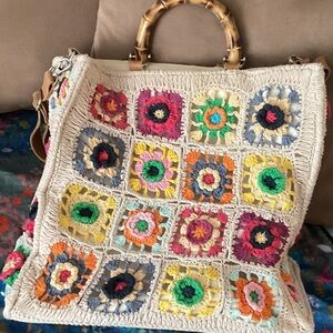 Handcrafted Multicolor Crochet Tote Bag